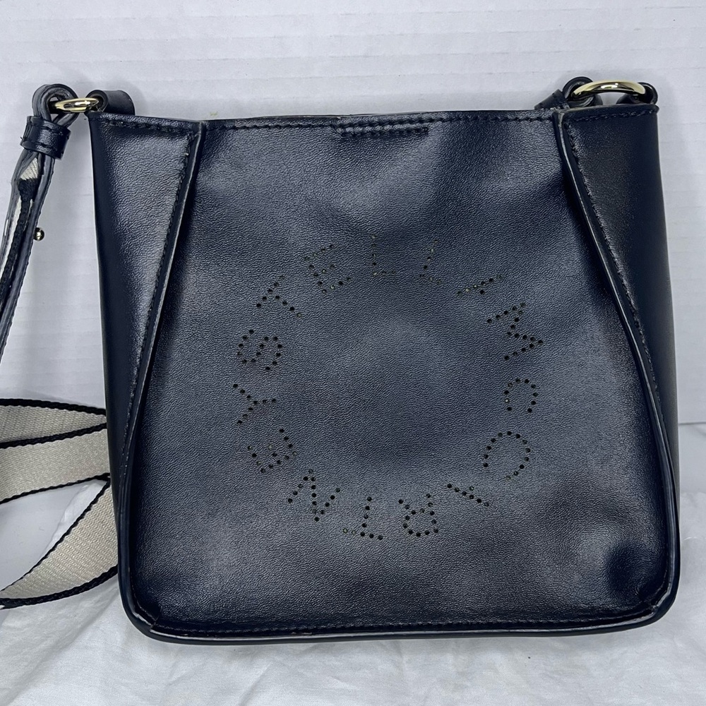 Authentic Stella McCartney Mini Logo Shoulder Bag – Black Vegan Leather - Picture 4 of 12